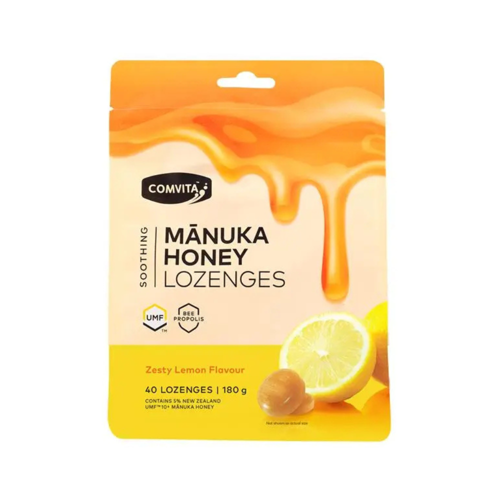 Comvita Manuka Honey Lozenges with Propolis Lemon & Honey 40 Lozenges