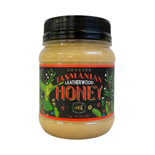Tasmanian Honey Leatherwood Plastic Jar 1kg (Not For Sale In WA)