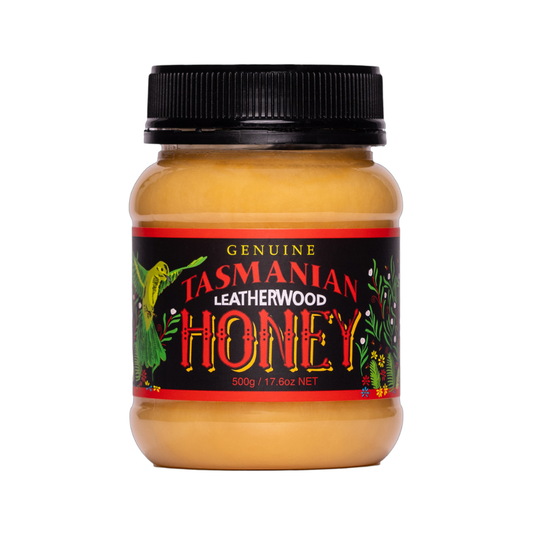 Tasmanian Honey Leatherwood Plastic Jar 500g (Not For Sale In WA)