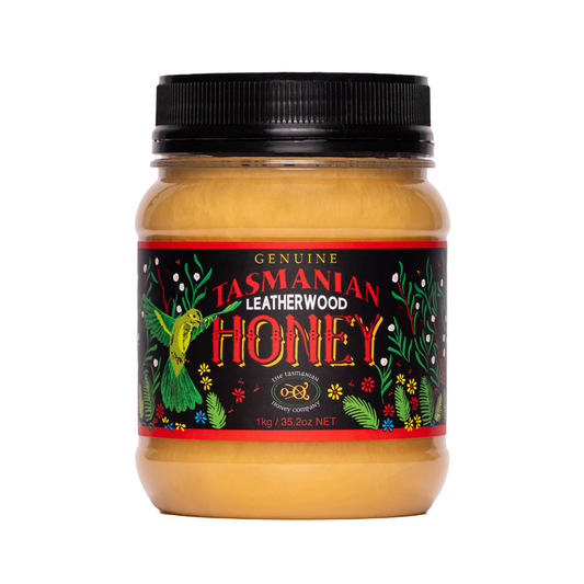 Tasmanian Honey Leatherwood Plastic Jar 1kg (Not For Sale In WA)