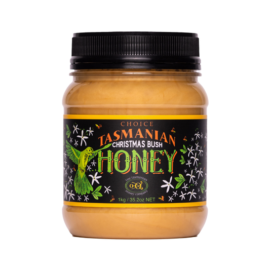Tasmanian Honey Christmas Bush Plastic Jar 1kg (Not For Sale In WA)