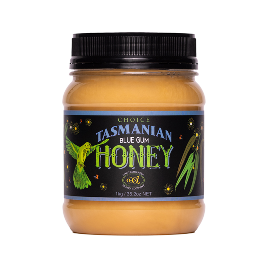 Tasmanian Honey Blue Gum Plastic Jar 1kg (Not For Sale In WA)