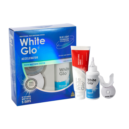 White Glo New Accelerator Teeth Whitening System Kit