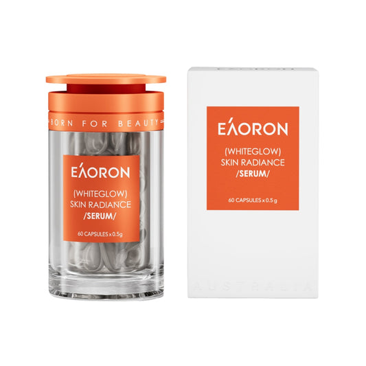 EAORON Whiteglow Skin Radiance Serum bottle with product packaging.