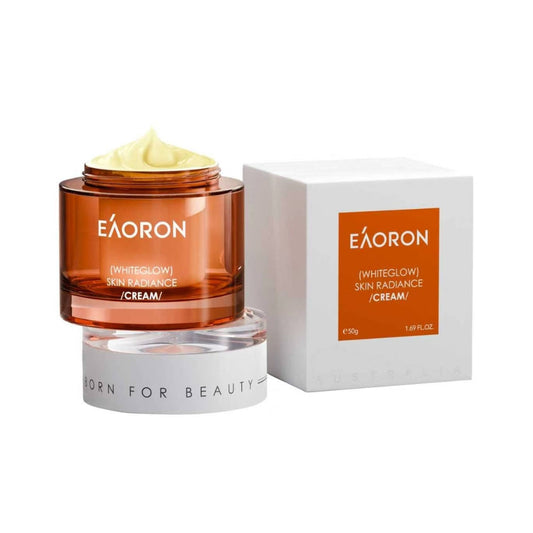 EAORON Whiteglow Skin Radiance Cream jar with product packaging.