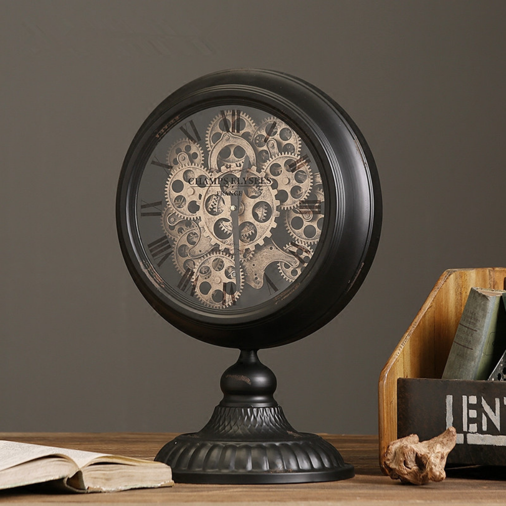 Vanguard Universal Metal Rotary Gears Desktop Clock TCM-16