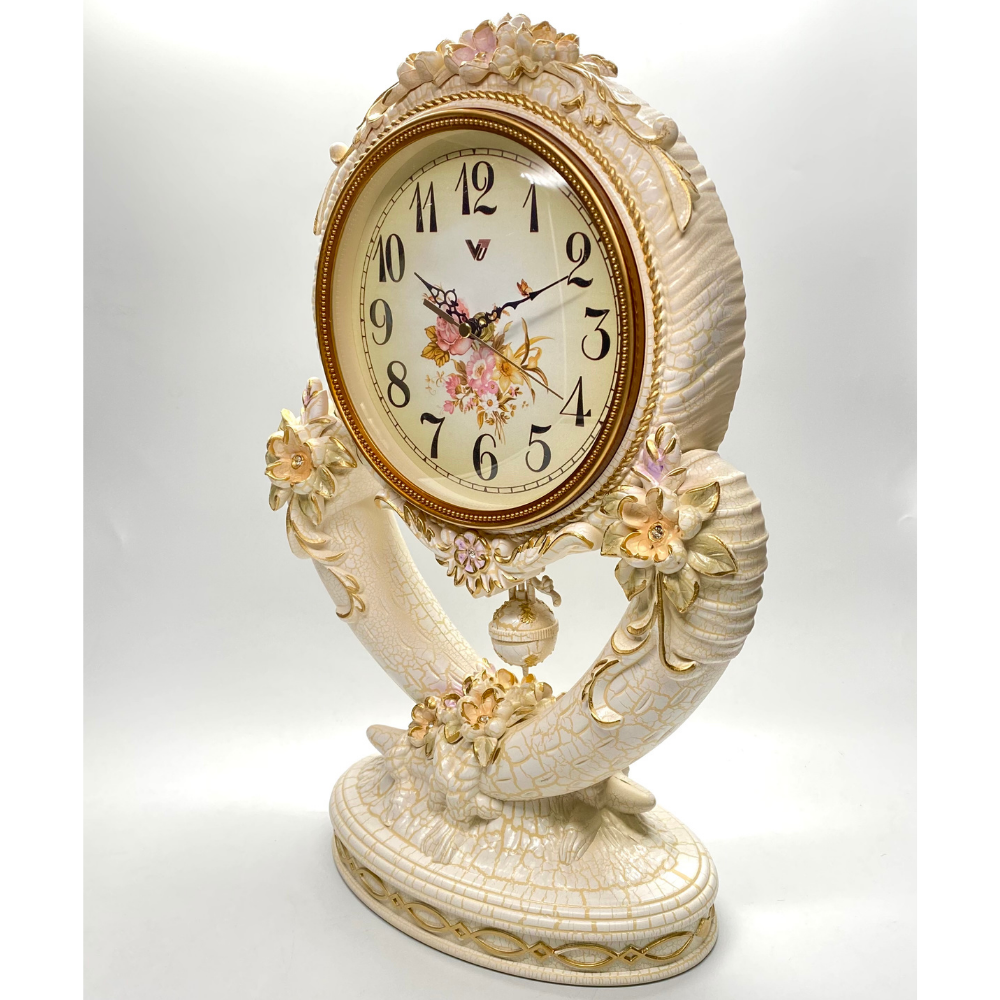 Vanguard Universal Delurious Pendulum Table Clock with Crystal Flowers TSS-1482