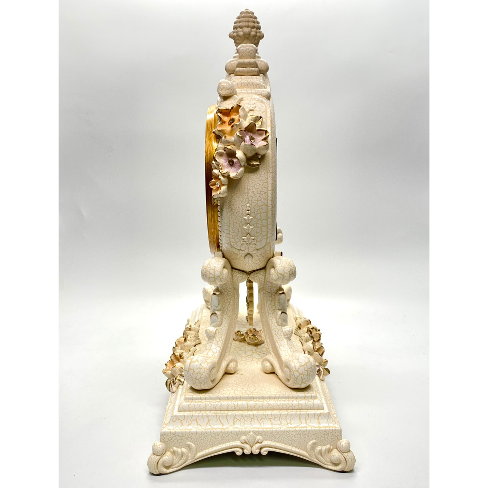 Vanguard Universal Delurious Pendulum Table Clock with Crystal Flowers TSS-1485