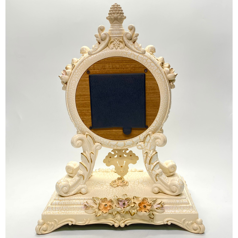 Vanguard Universal Delurious Pendulum Table Clock with Crystal Flowers TSS-1485