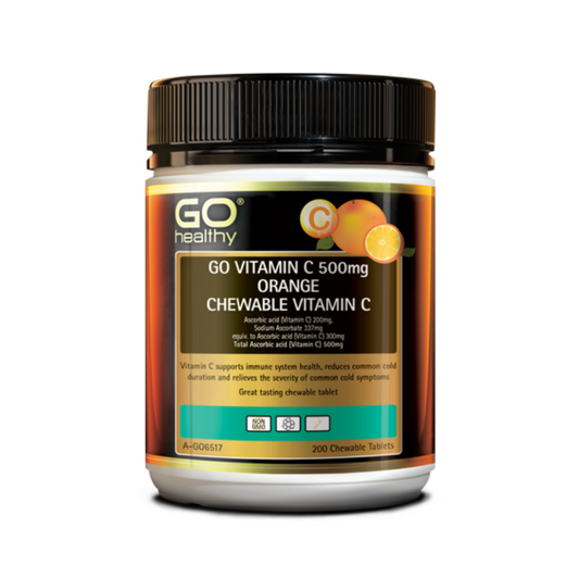 Go Healthy GO Vitamin C 500mg Orange Chewable Vitamin C 200 Tabs