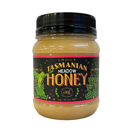 Tasmanian Honey Meadow Plastic Jar 1kg (Not For Sale In WA)