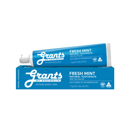 Grants of Australia Fresh Mint Natural Toothpaste - Fluoride Free - 110g