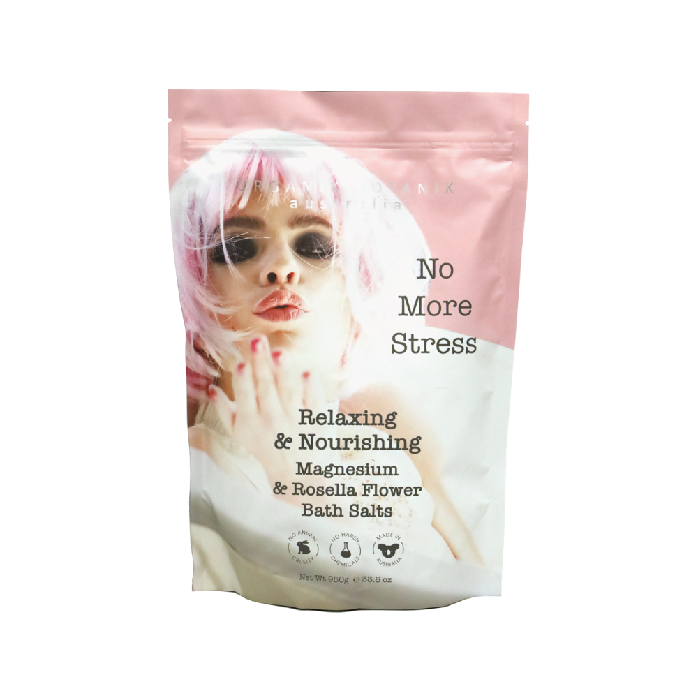 Organik Botanik - No More Pores No More Stress Pink Magnesium & Rosella Flower Bath Salts 950g