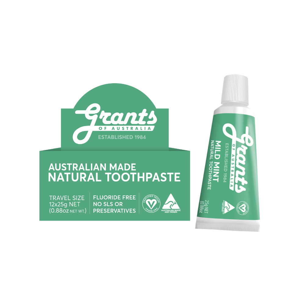 Grants of Australia Mild Mint Natural Toothpaste - Fluoride Free - Tra ...