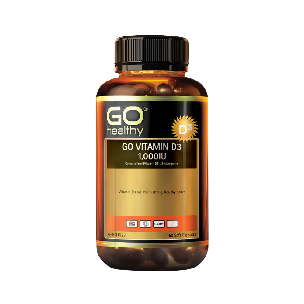 Go Healthy Vitamin D3 1,000IU 150 Softgel Capsules