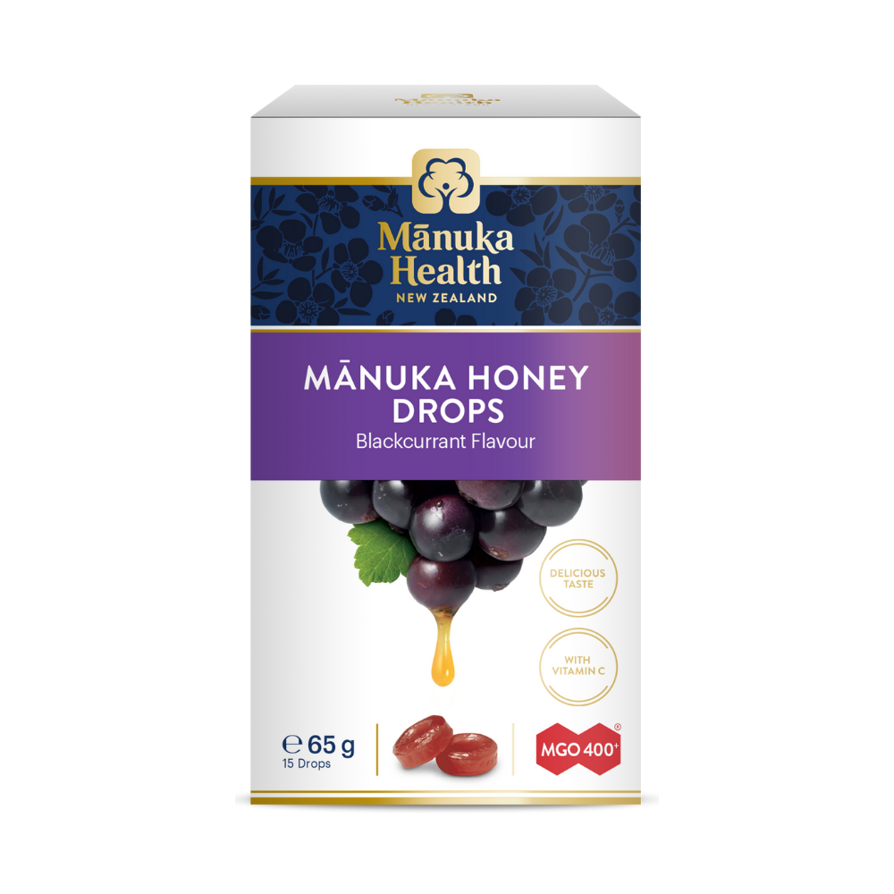 Manuka Health Manuka Honey Drops Mgo 400+ Blackcurrant Flavour 15 Drops