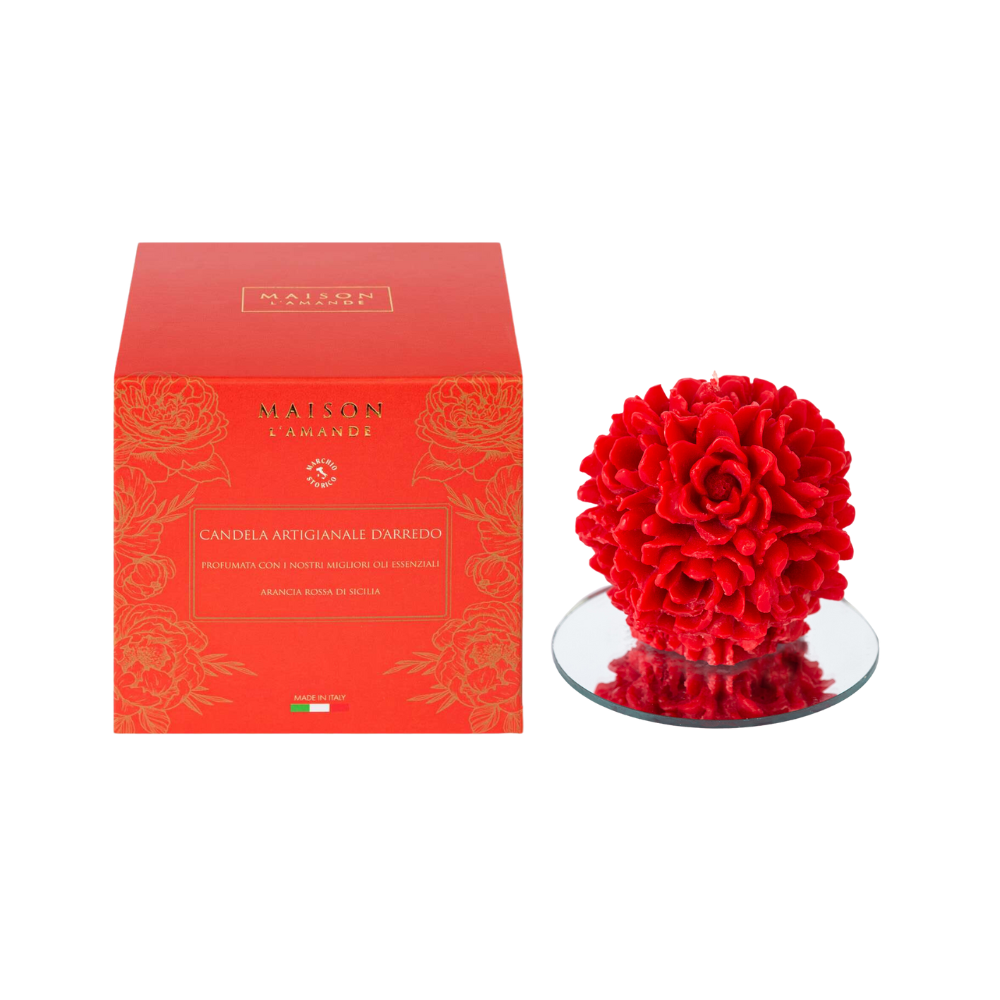 L'Amande Hand Made Scented Candle "Red Orange & Pistachio Of Sicily" 40H