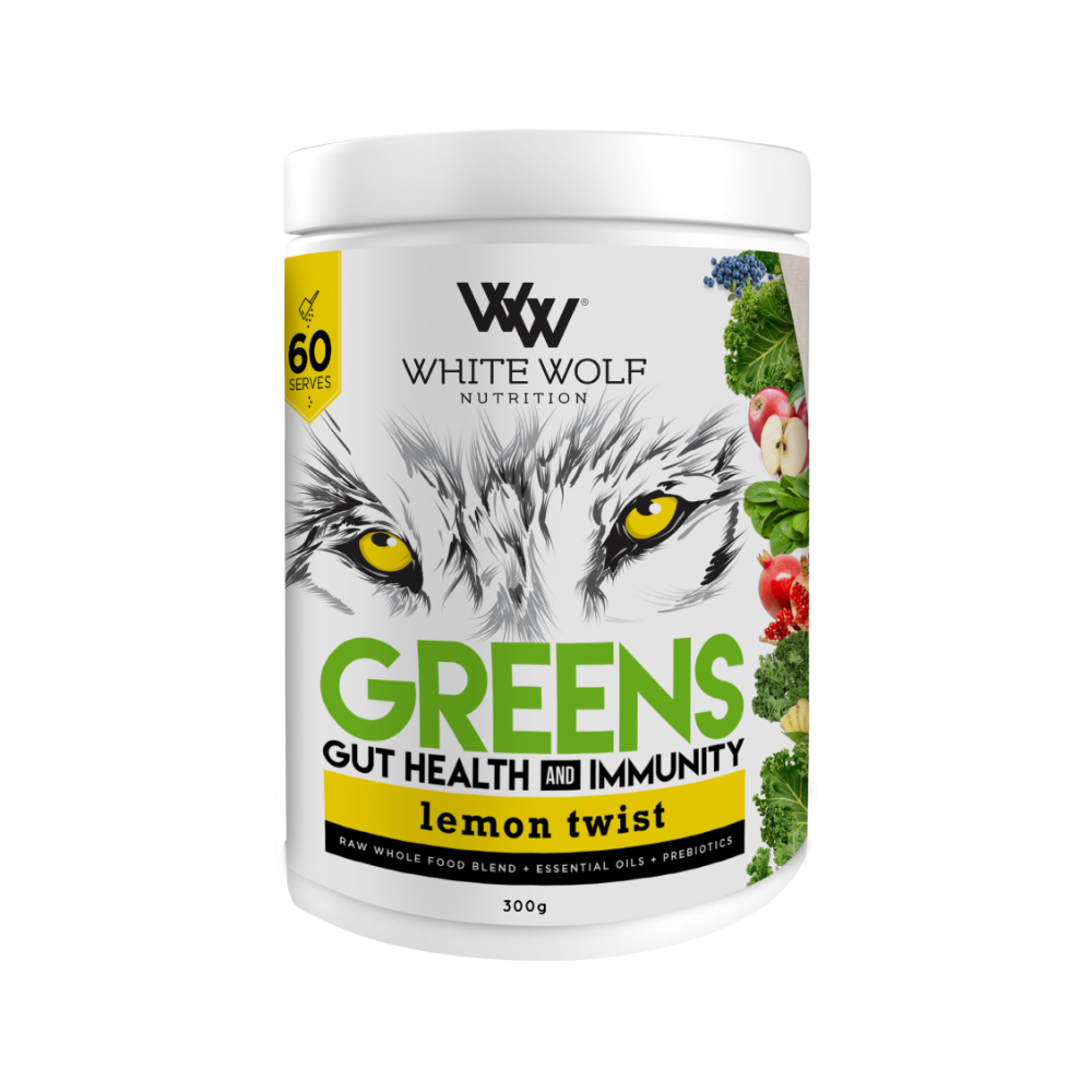 White Wolf Nutrition GREENS GUT HEALTH & IMMUNITY Lemon Twist 60 Serves 300g