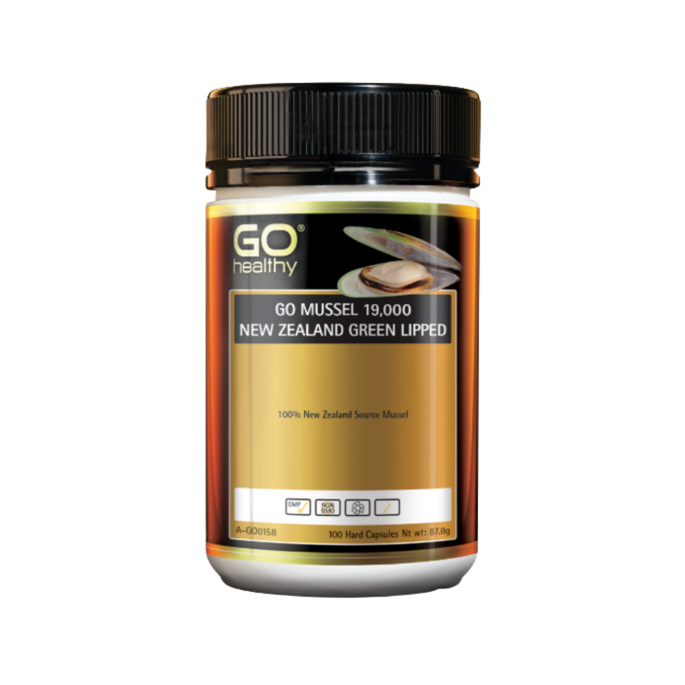 Go Healthy Mussel NZ Green Lipped 19,000mg 100 Hard Capsules
